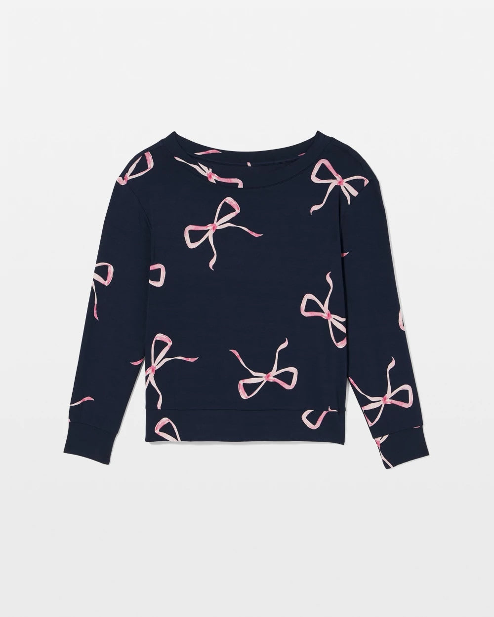 Long-Sleeve Pajama Top - BELOVED BOWS GRAND NAVY | Soma Women