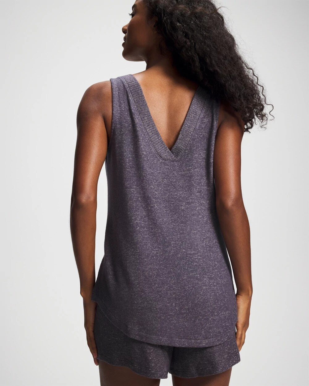 V-Neck Pajama Tank - GRAY INK/PEARLED IVORY | Soma Women