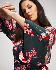 Short Robe - COTTAGE FLORAL GREEN | Soma Women