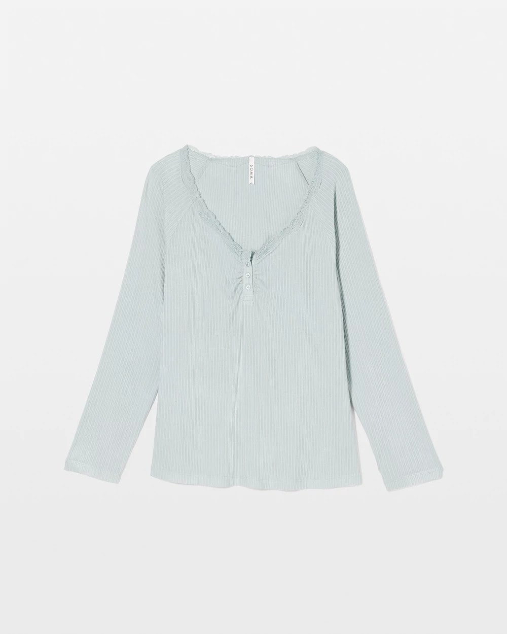 Pointelle Long Sleeve Pajama Top - GREEN MIST | Soma Women