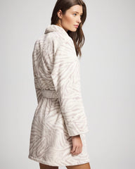 Plush Short Robe - ZEBRA ZEN GRAY GLASS | Soma Women