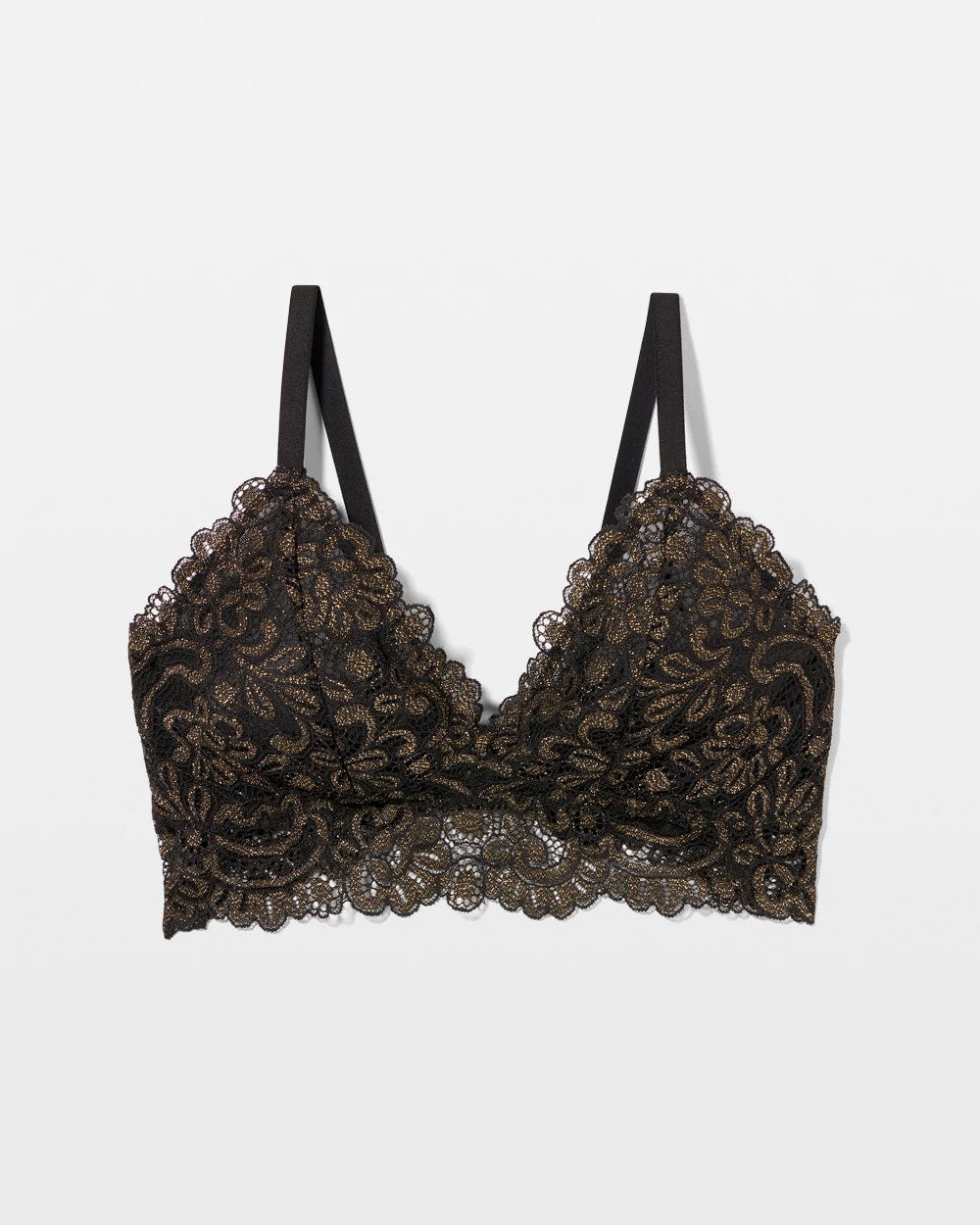 Lace Bralette - BLACK W/ GOLD FILL | Soma Women