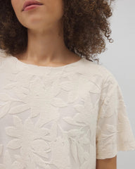 Jacquard Terry Short Sleeve Top - PARCHMENT | Soma Women