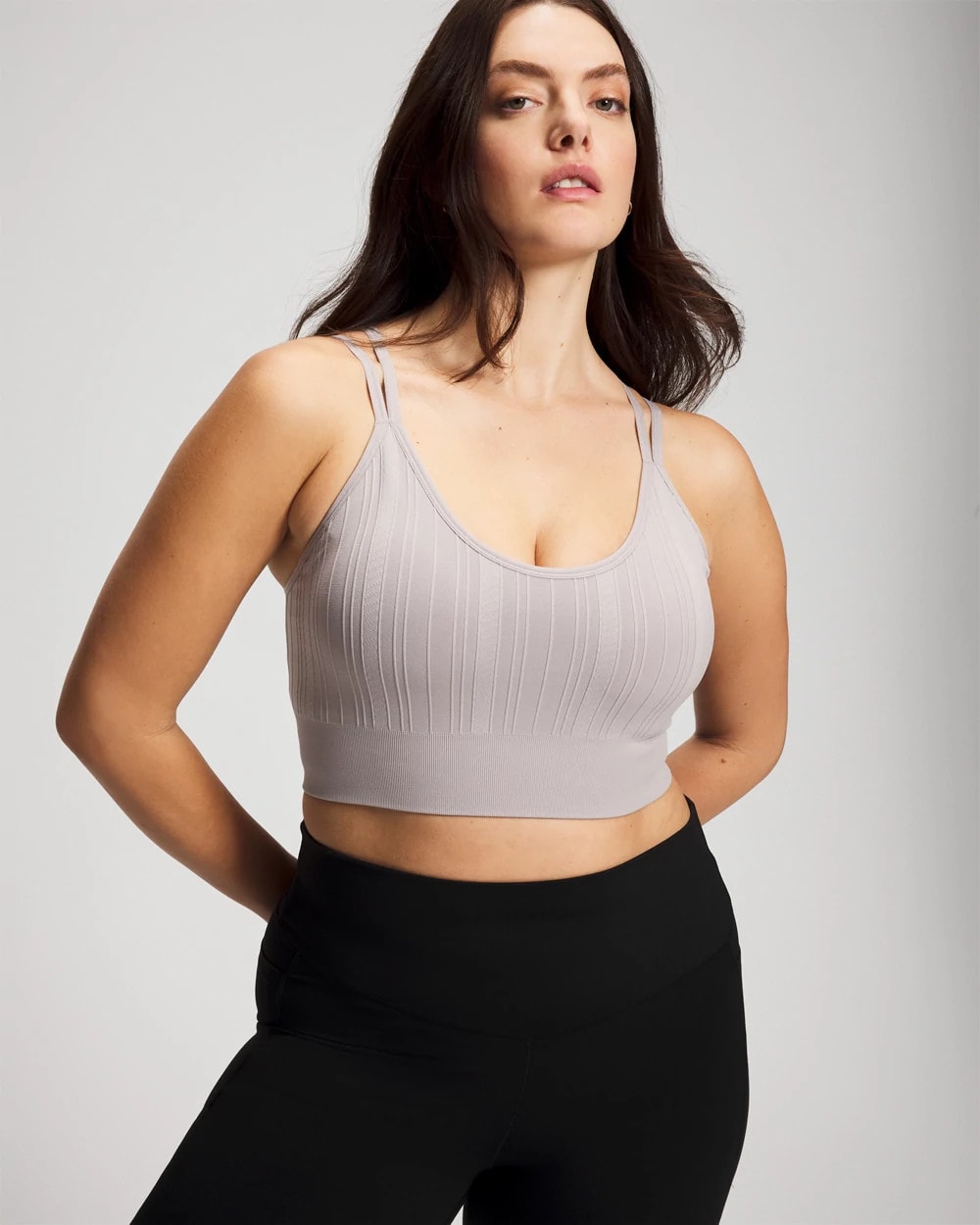 Seamless Bra With Strappy Back - MINERAL GRAY | Soma Women