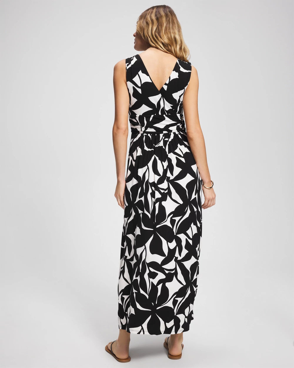 Goddess Maxi Bra Dress - MEANDERING LEAF BLACK | Soma Women