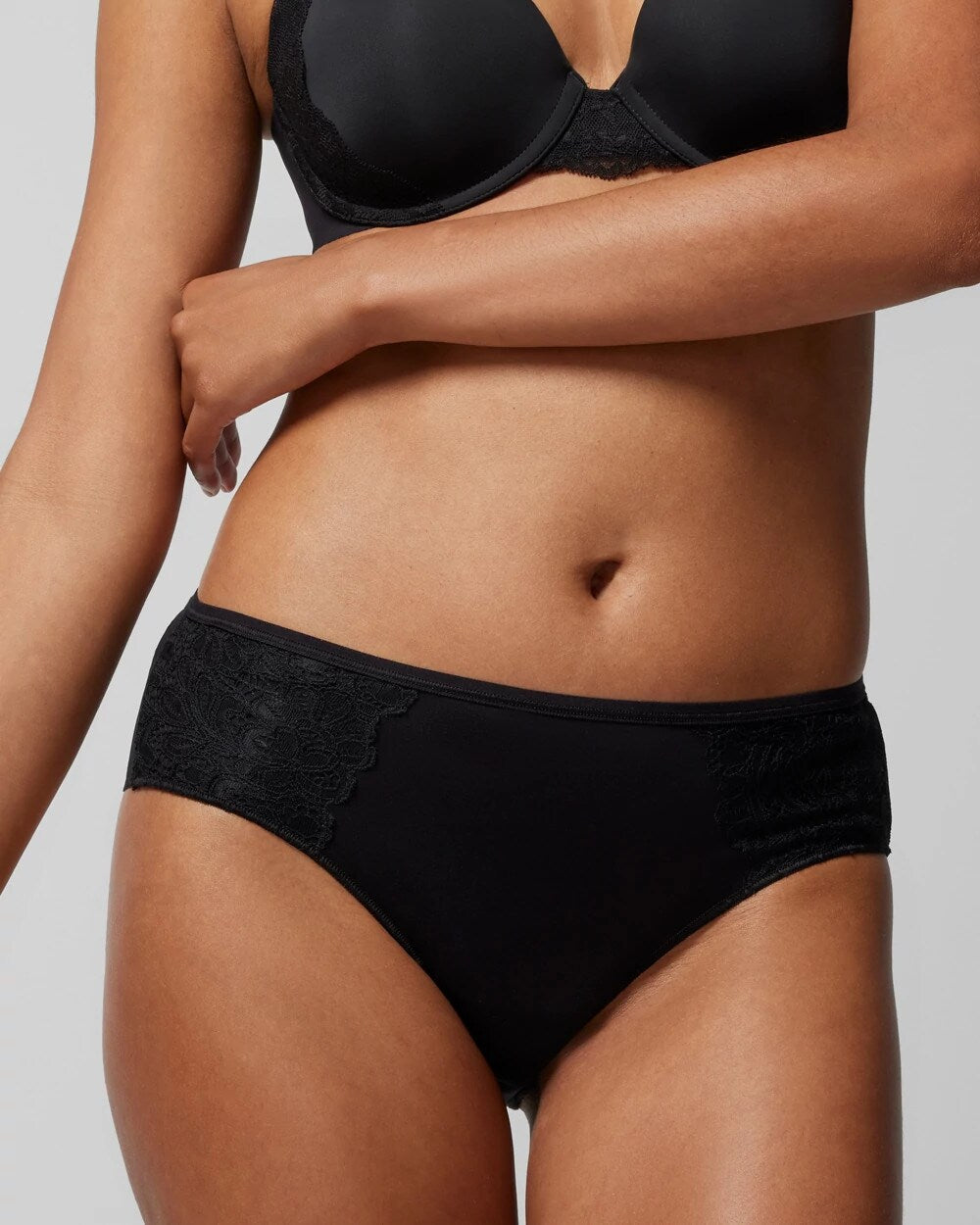 Cheeky Panty with Lace - BLACK | Soma Women