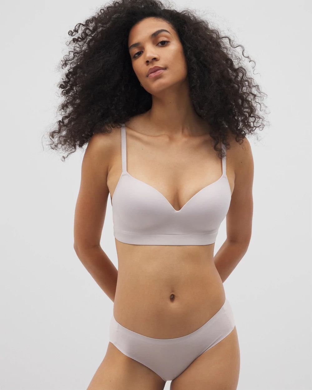 Luxe Wireless Bra with Lace Back - GRAY GLASS | Soma Women