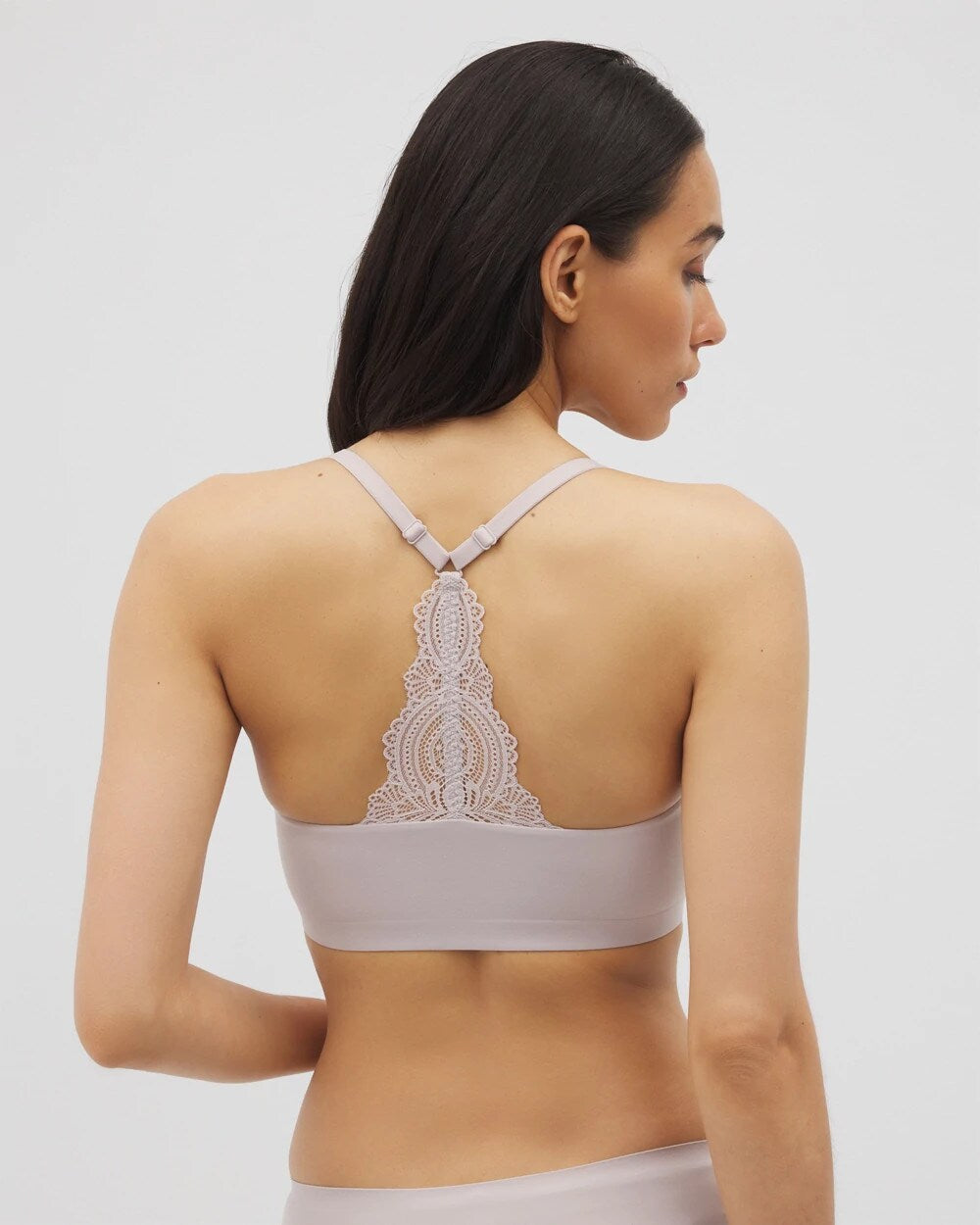 Racerback Bralette with Lace Back - GRAY GLASS | Soma Women