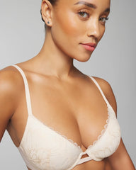 Plunge Bra with Lace - PALE SAND | Soma Women