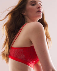 Balconette Bra with Mesh and Lace - DARE ME RED | Soma Women