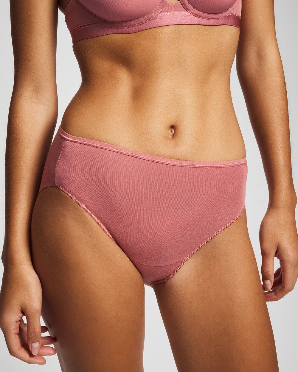 Cotton High Leg Panty - CLAY ROSE | Soma Women