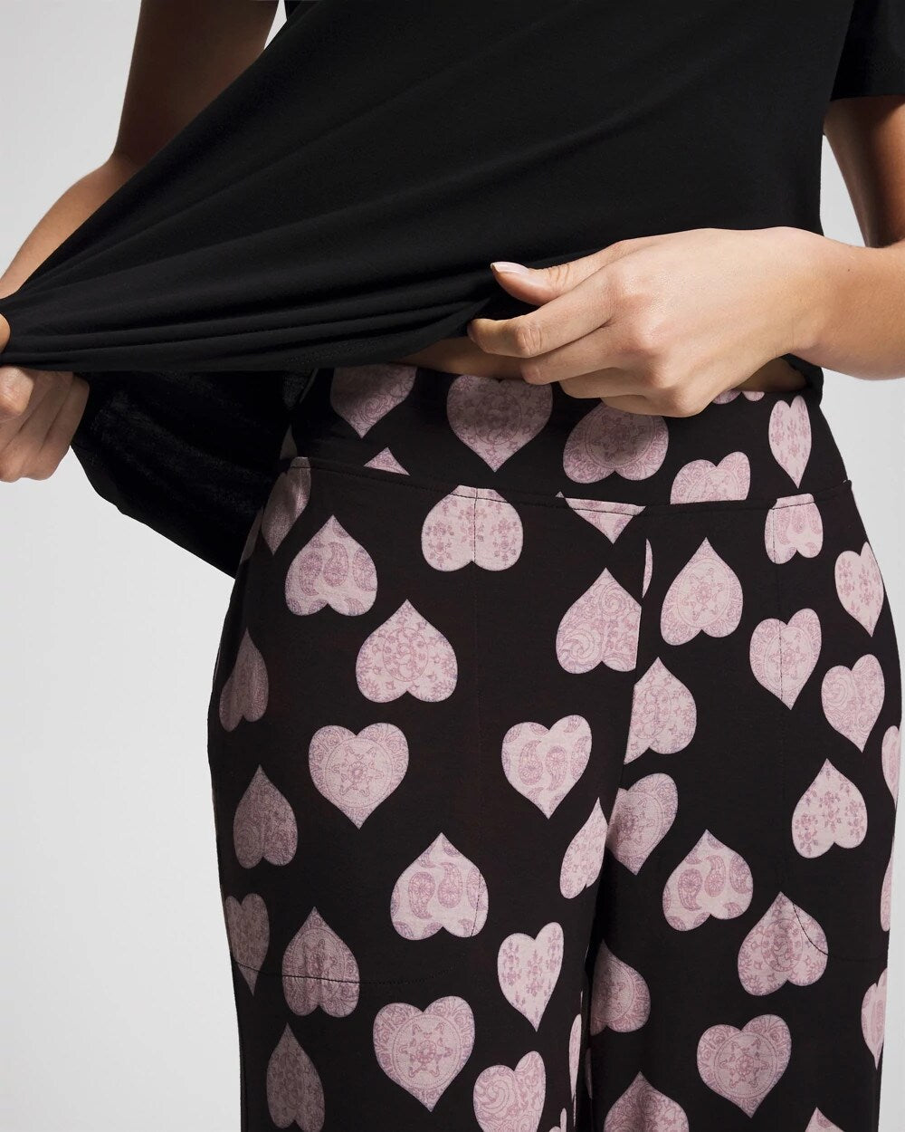 Short Sleeve + Pant Pajama Set - MANDALA HEARTS BLACK | Soma Women