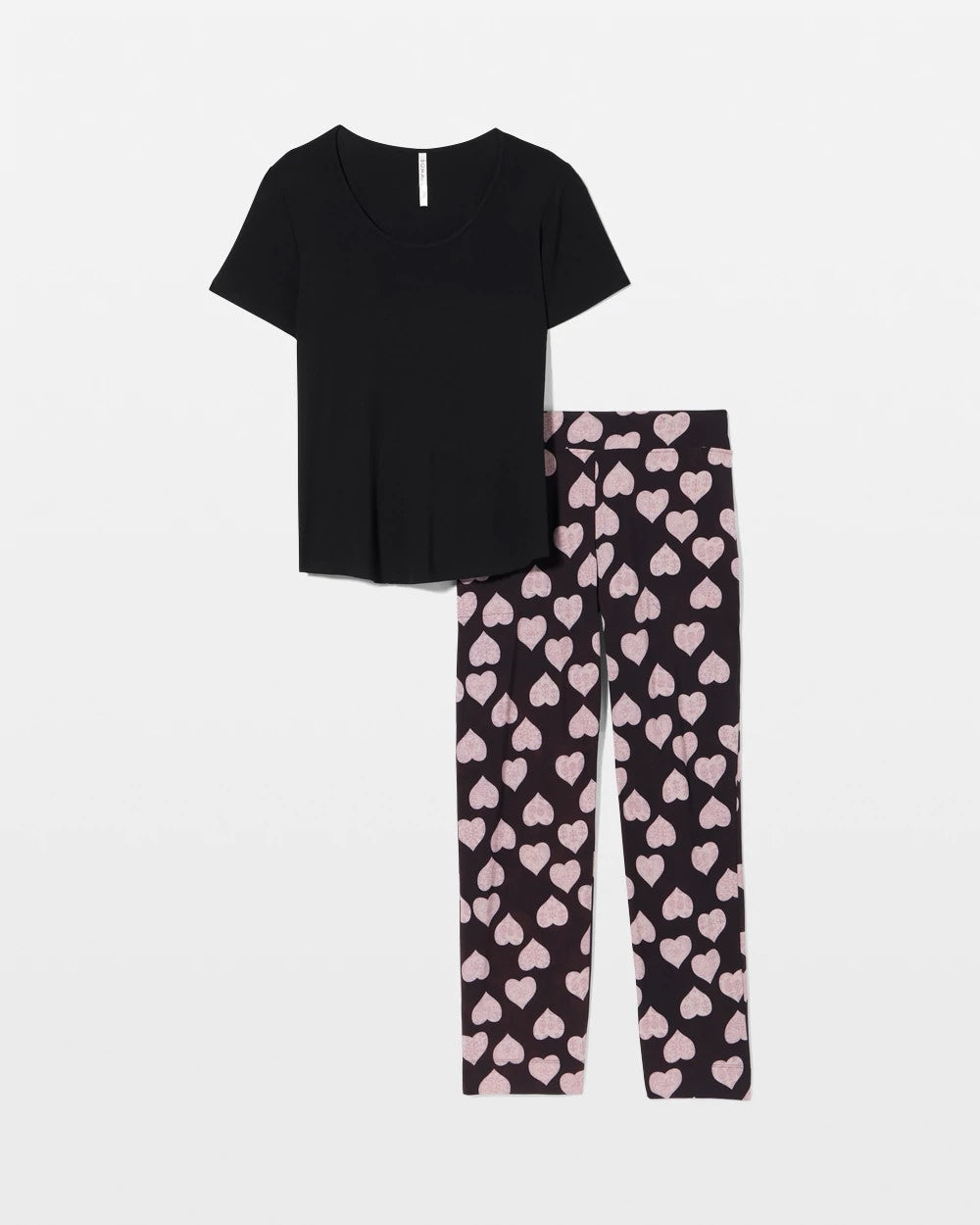 Short Sleeve + Pant Pajama Set - MANDALA HEARTS BLACK | Soma Women