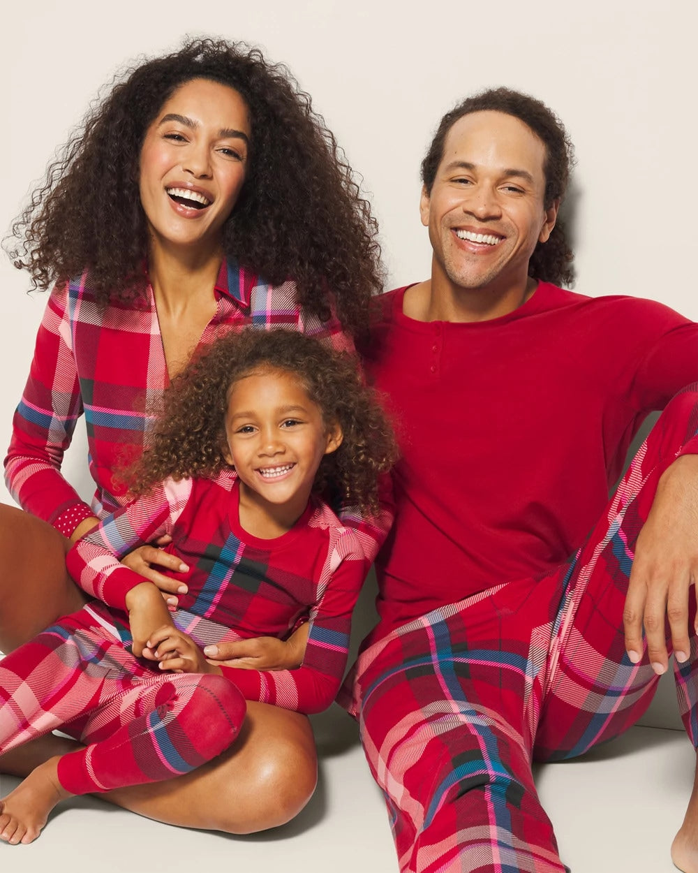 Long-Sleeve Notch Collar Pajama Top - SNUGGLE UP PLAID RED | Soma Women