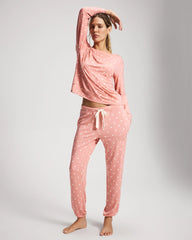 Long-Sleeve Pajama Top - DREAMY DOT MID BLUSH PINK | Soma Women