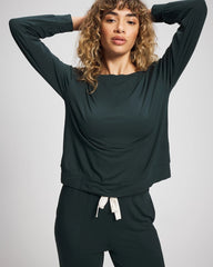 Long-Sleeve Pajama Top - GREEN JOLIE | Soma Women