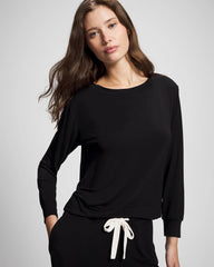 Long-Sleeve Pajama Top - BLACK | Soma Women