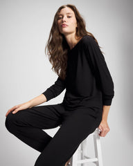 Long-Sleeve Pajama Top - BLACK | Soma Women