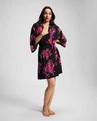 Short Robe - GILDED BLOOMS MAGENTA | Soma Women
