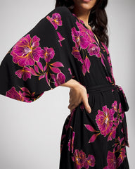 Short Robe - GILDED BLOOMS MAGENTA | Soma Women