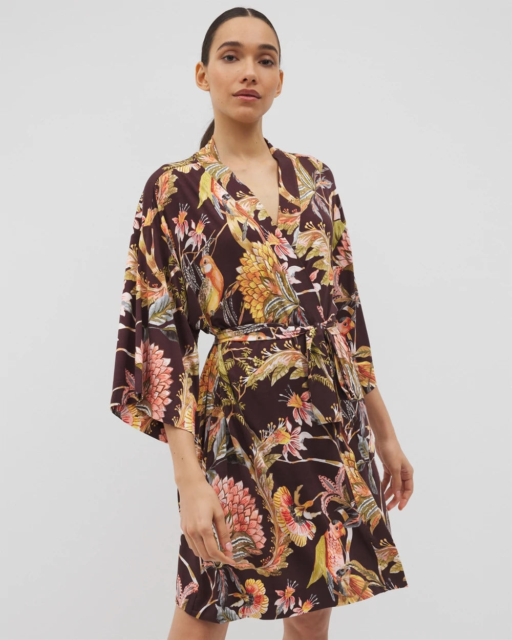 Short Robe - PARROT-DISO PLUME G PLUM | Soma Women