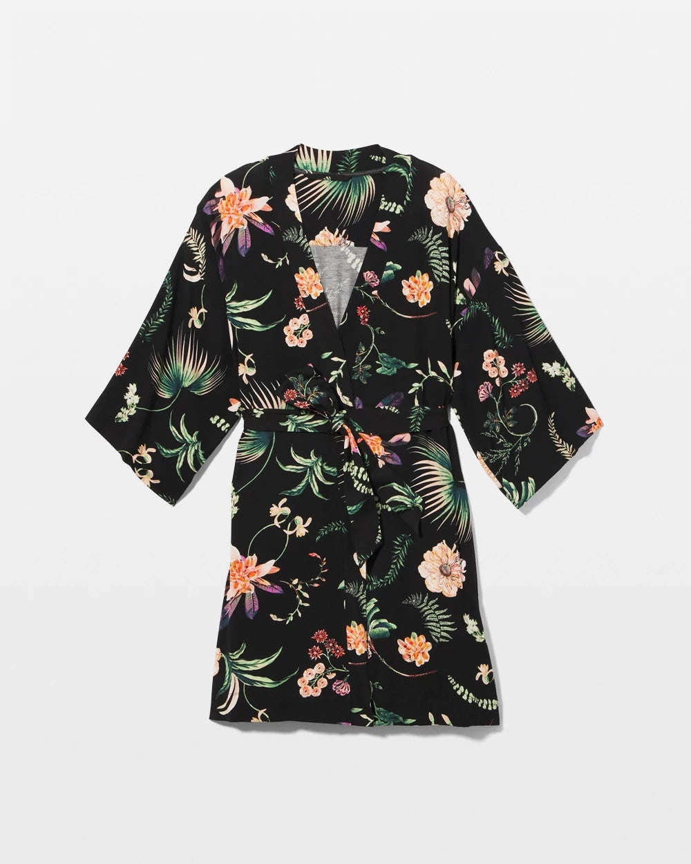 Short Robe - PARADISE PLUMES BLACK | Soma Women