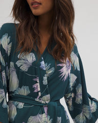 Short Robe - HAVEN BOTANICAL DARK SEA | Soma Women