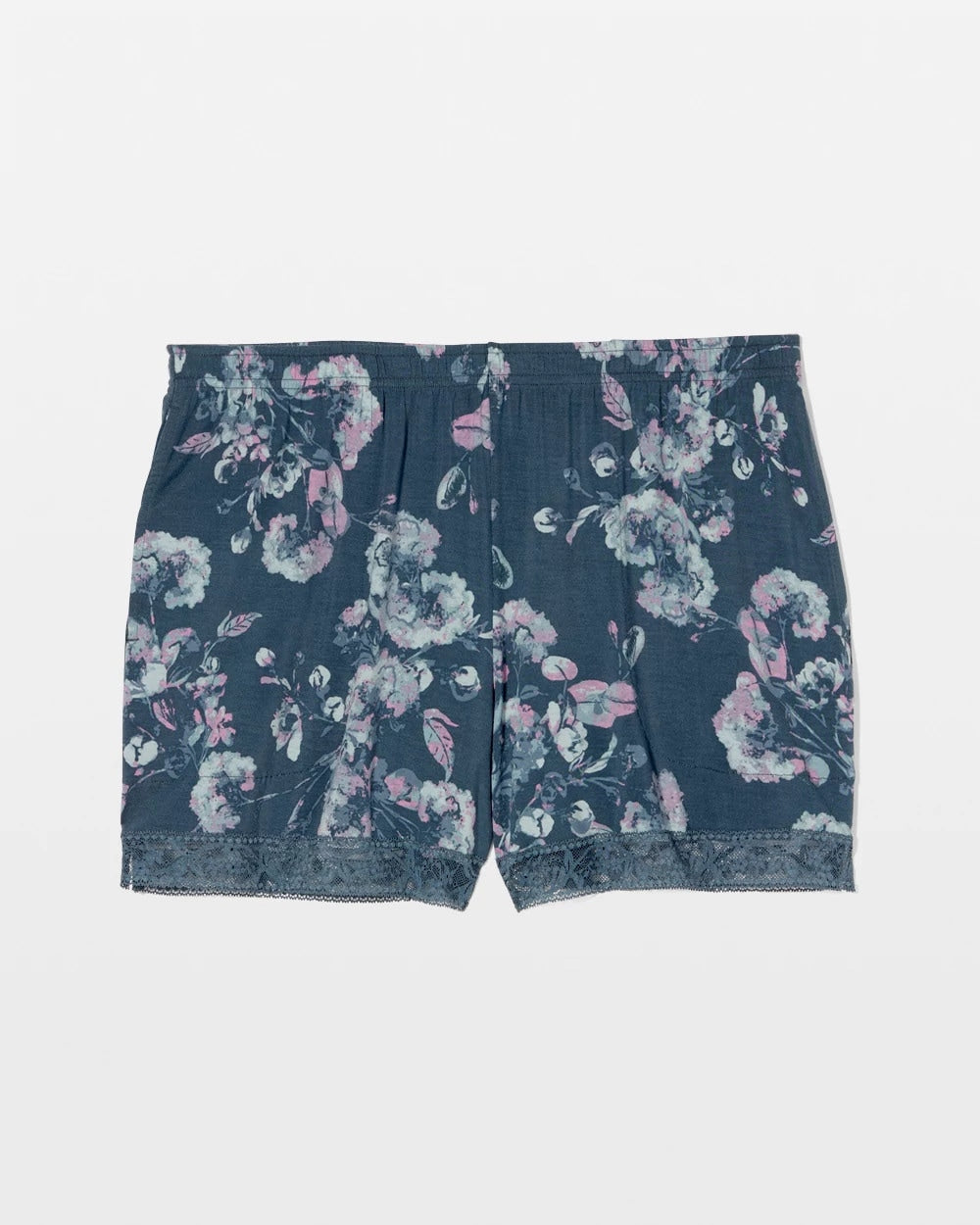 Lace-Trim Pajama Shorts - FLORA SHIMMER PETROL | Soma Women