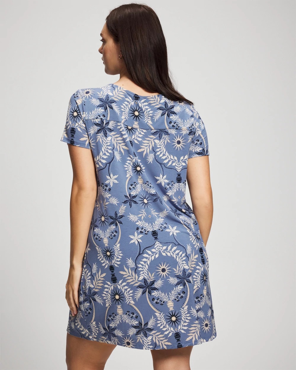 Short Sleeve Scoop Neck Sleepshirt - BOTANICAL TILE SUNDOWN | Soma Women
