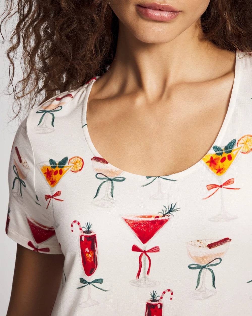 Short Sleeve Scoop Neck Sleepshirt - MERRY MIXES CHAMP | Soma Women