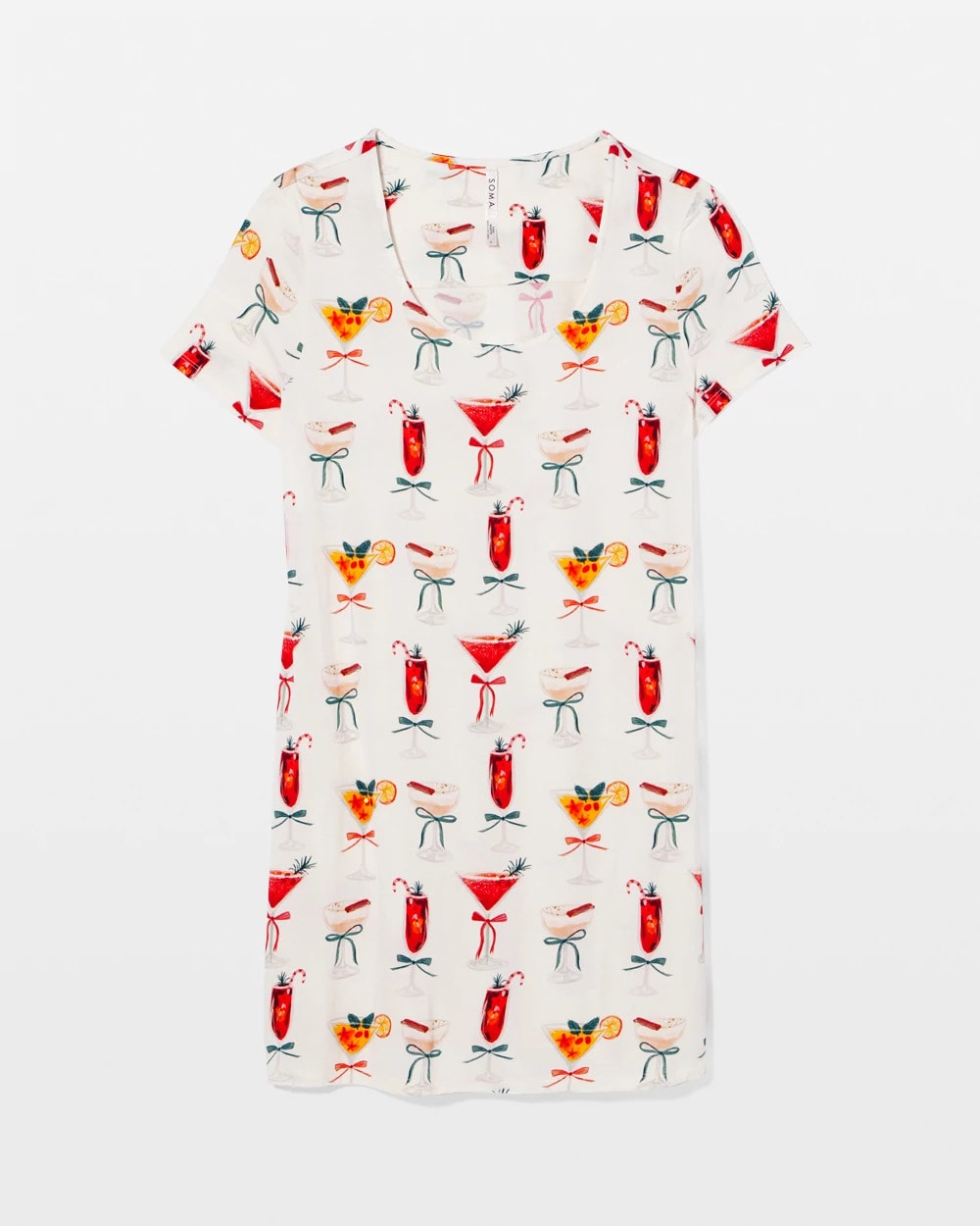 Short Sleeve Scoop Neck Sleepshirt - MERRY MIXES CHAMP | Soma Women