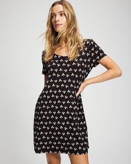 Short Sleeve Scoop Neck Sleepshirt - PEACEFUL PETALS BLACK | Soma Women