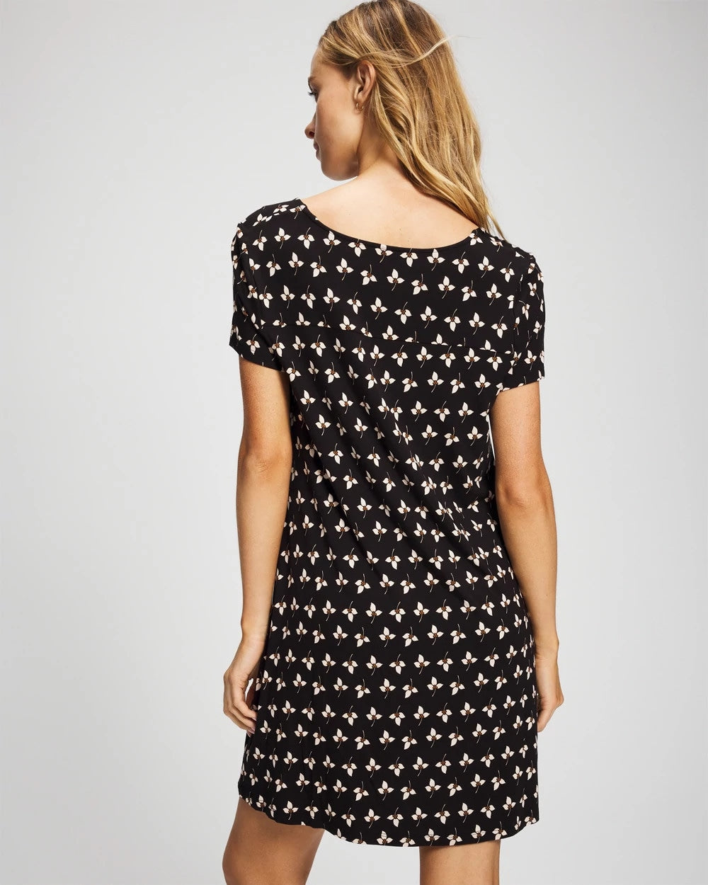 Short Sleeve Scoop Neck Sleepshirt - PEACEFUL PETALS BLACK | Soma Women