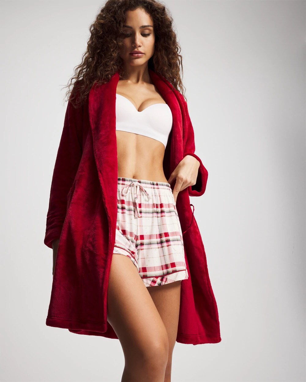 Plush Short Robe - PAINT THE TOWN RED | Soma Women