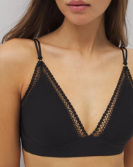 Geo Lace Trim Bralette - BLACK | Soma Women