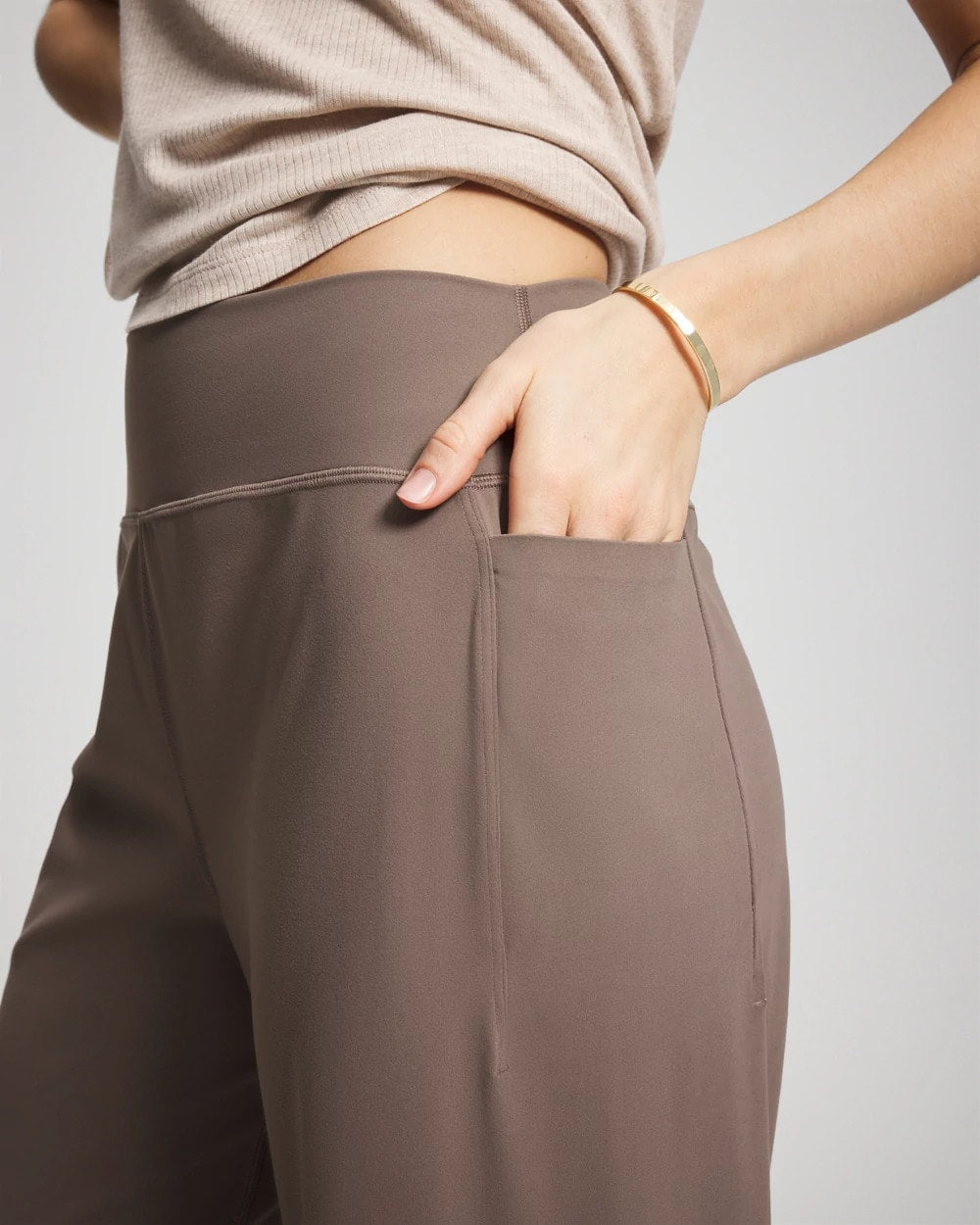 High-Waist Wide-Leg Pants - DARK TAUPE | Soma Women