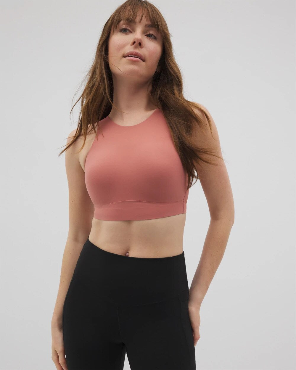 High-Neck Yoga Bra - CLAY ROSE | Soma Women