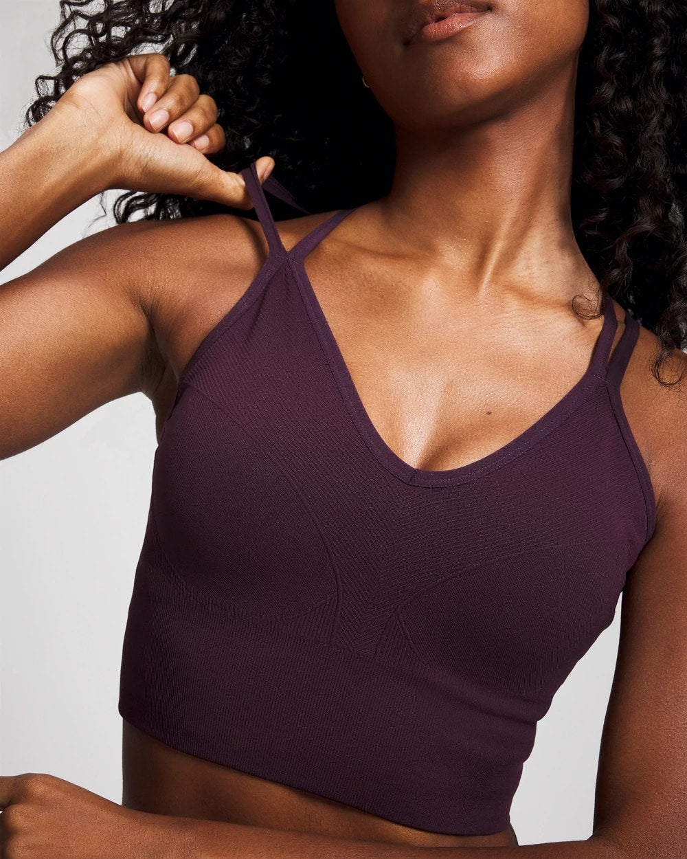 Longline Bra with Strappy Back - PLUM PERFECT | Soma Women