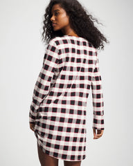 Long-Sleeve Sleepshirt - DREAMSCAPE PLAID BLACK | Soma Women