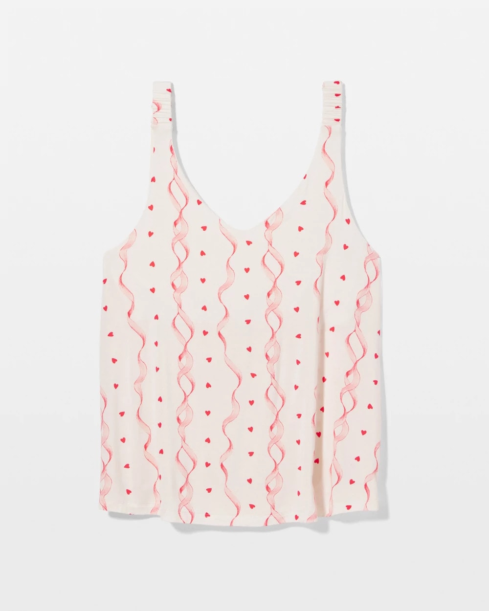 Shirred Strap Pajama Tank - COQUETTE VALENTINE CHAMP | Soma Women
