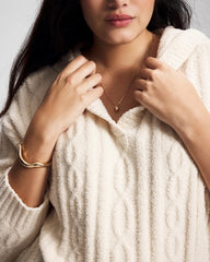Cable Knit Plush Hoodie - PARCHMENT | Soma Women
