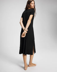 Short Sleeve Long Sleepshirt - BLACK | Soma Women