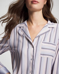 Long-Sleeve Notch Collar - RELAX STRIPE BLUE OPAL | Soma Women