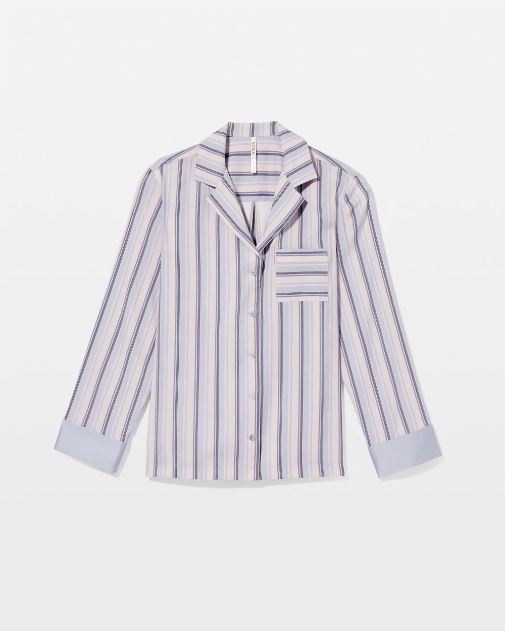 Long-Sleeve Notch Collar - RELAX STRIPE BLUE OPAL | Soma Women