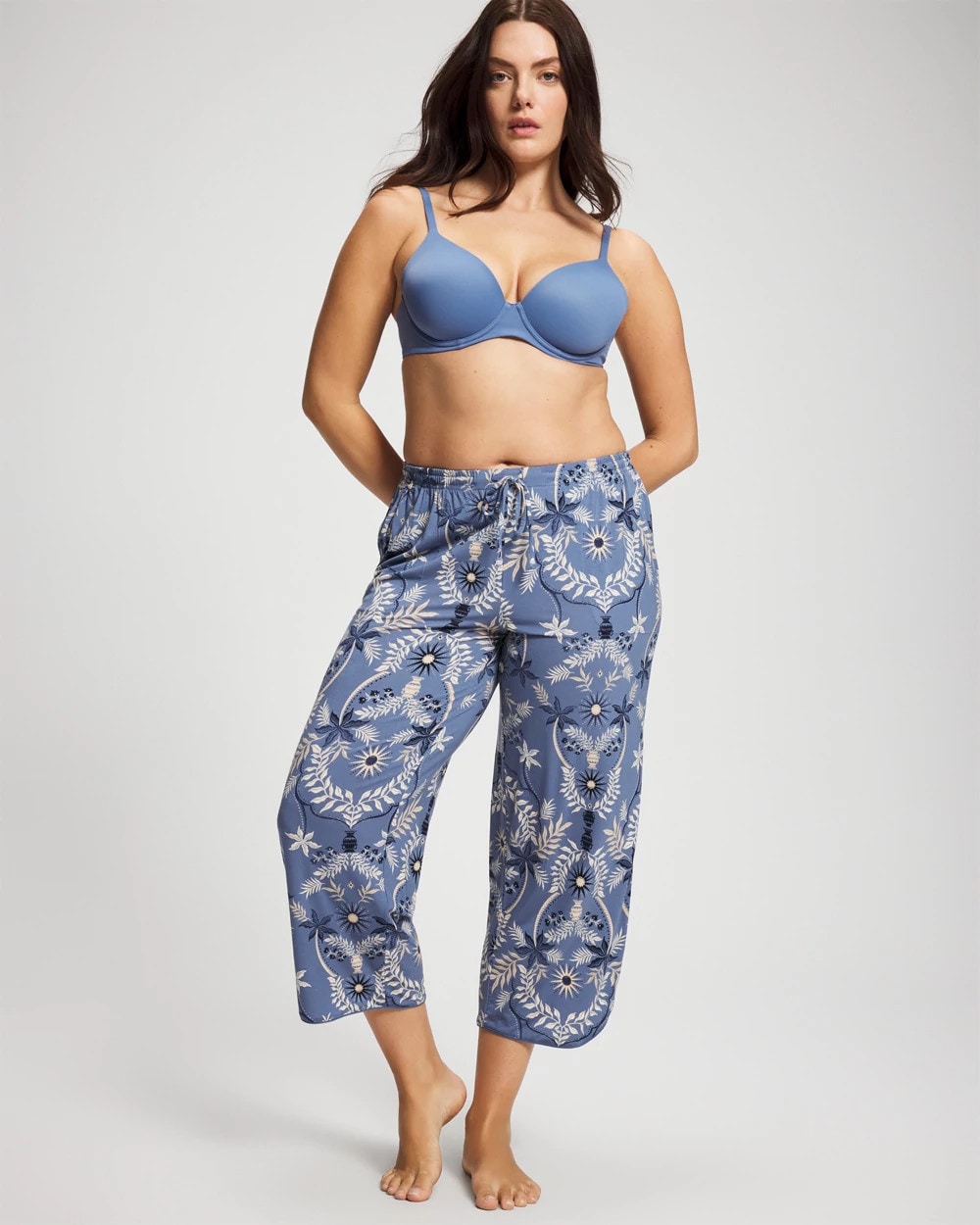 Piped Crop Pajama Pants - BOTANICAL TILE SUNDOWN | Soma Women