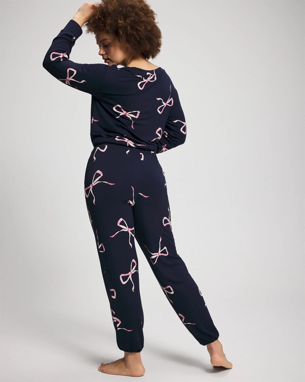 Banded Ankle Pajama Pant - BELOVED BOWS GRAND NAVY | Soma Women