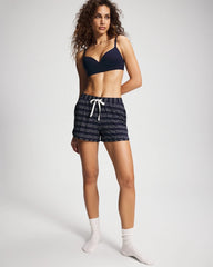 Curved Hem Pajama Shorts - BOHO STRIPE NAVY | Soma Women
