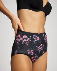 High-Waist Brief Panty - FLORAL DREAMS BLACK MINI | Soma Women
