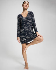 Long-Sleeve Sleepshirt - COSMIC BALLET NAVY | Soma Women