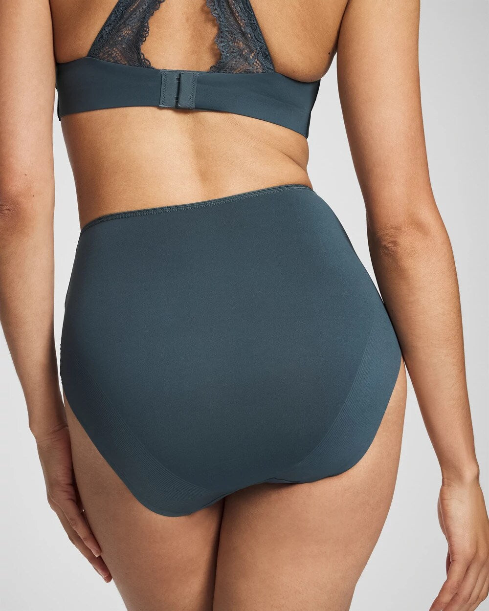 Tummy High-Waist Brief Panty with Lace - PETROL | Soma Women